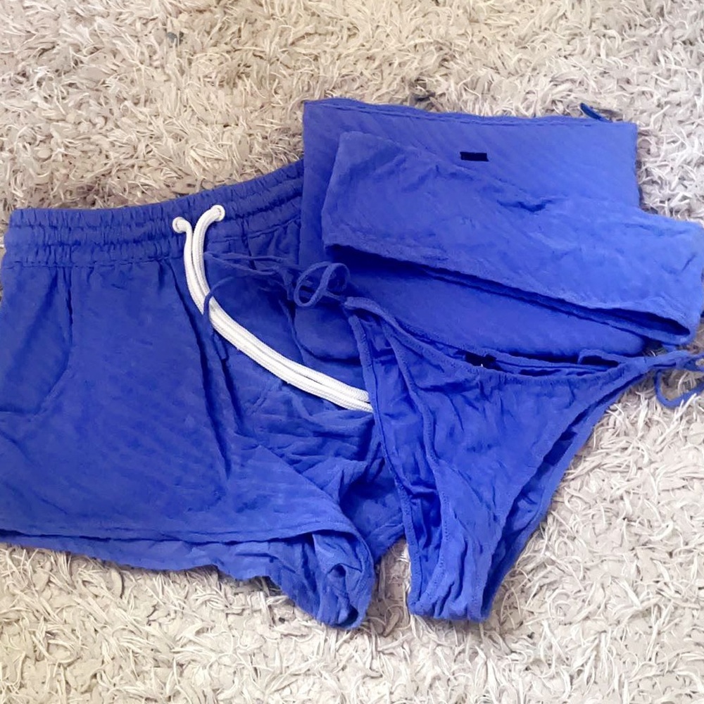 triangl swimwear Royal Blue Bikini Set with Shorts